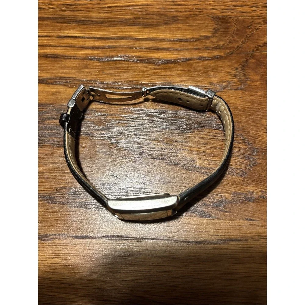 Fossil Steel Watch FS-2571 Womens Date 20mm Case Black Leather Bracelet Quartz